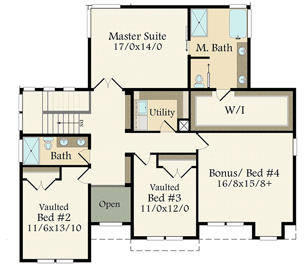 Plan 85272MS: Exclusive Modern Farmhouse Plan with Vaulted Great Room - Floor Plan - 2nd Floor - Country, Farmhouse, Modern Farmhouse, New American, Northwest