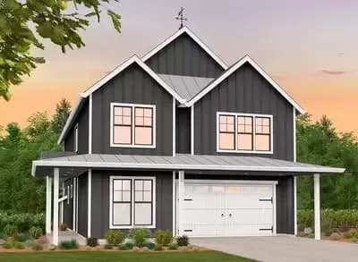 Exclusive 5-Bedroom Modern Farmhouse Plan with Upstairs Master Suite and Laundry