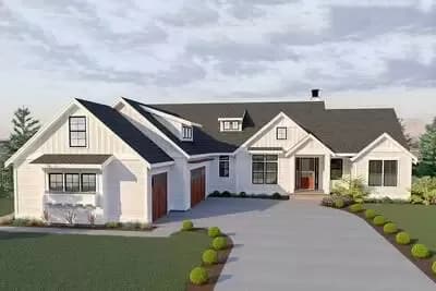3-Bed Modern Farmhouse Plan with Bonus Room
