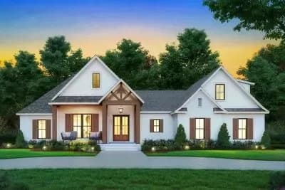 4-Bed Country Craftsman House Plan with 2-Car Garage - 2373 Sq Ft