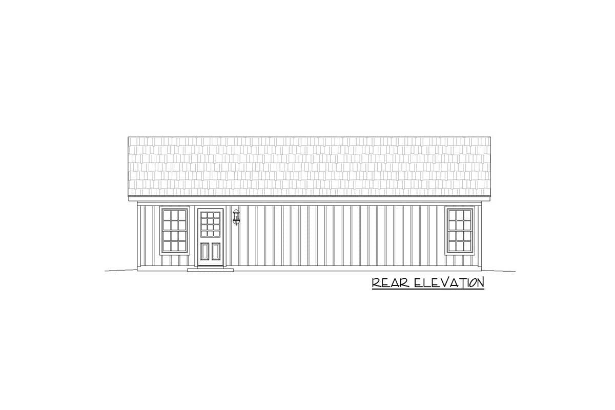 Plan 68559VR: Timeless 2-Bed Traditional House Plan - 1000 Sq Ft - Image #4 - Cottage, Traditional