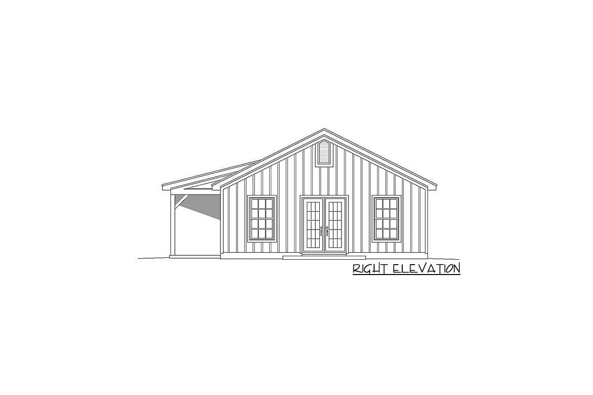 Plan 68559VR: Timeless 2-Bed Traditional House Plan - 1000 Sq Ft - Image #5 - Cottage, Traditional