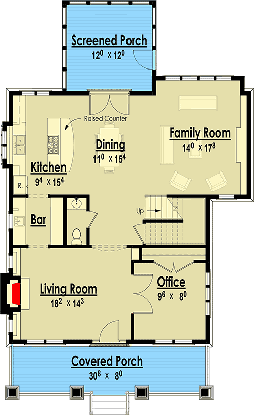 Plan 18298BE: 3-Bed Storybook Bungalow House Plan - Floor Plan - Main Level - Bungalow, Cottage, Country, Craftsman, New American