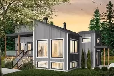 Modern Home Plan with First-Floor Master Suite