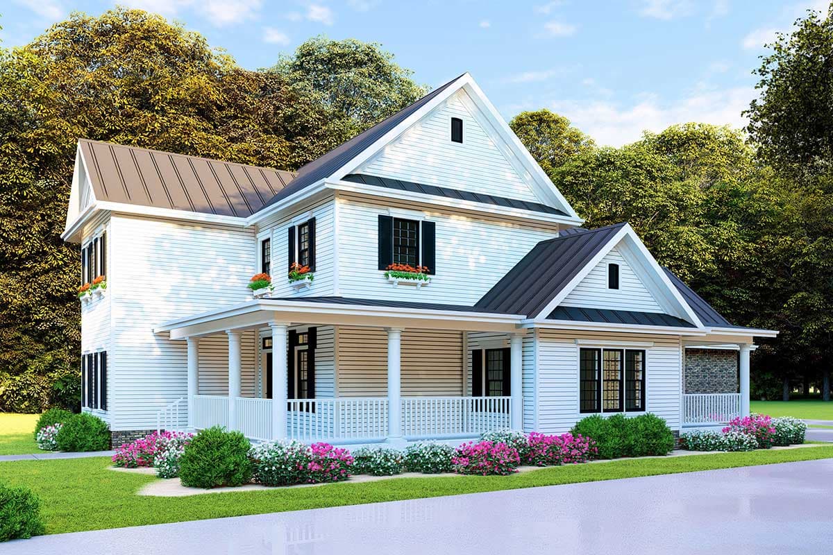 Plan 70606MK: New American House Plan with L-Shaped Porch and Upstairs Expansion - Image #4 - Country, Farmhouse, New American