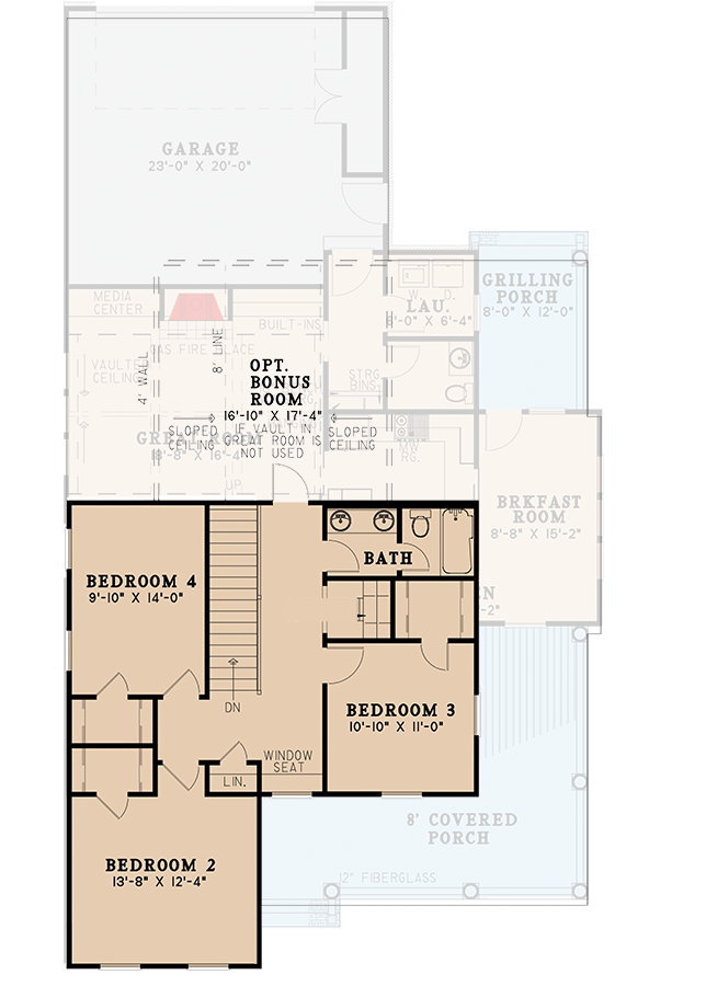 Plan 70606MK: New American House Plan with L-Shaped Porch and Upstairs Expansion - Floor Plan - 2nd Floor - Country, Farmhouse, New American