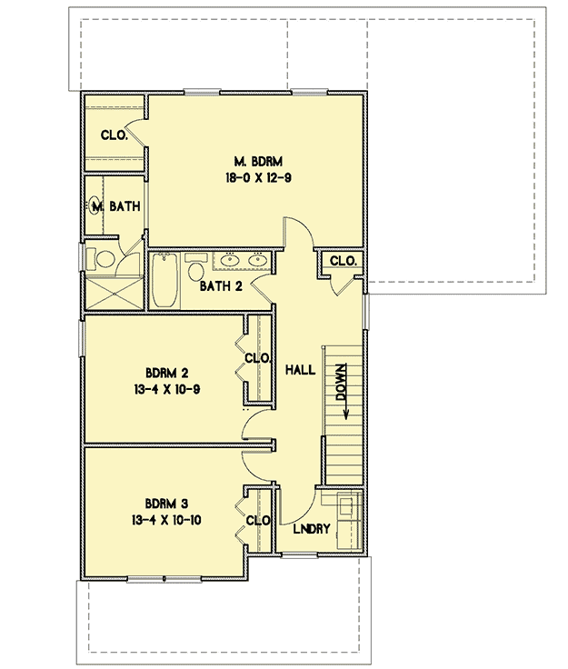 Plan 31547GF: Classic 2-Story 3-Bed Craftsman Home Plan - Floor Plan - 2nd Floor - Craftsman, Traditional