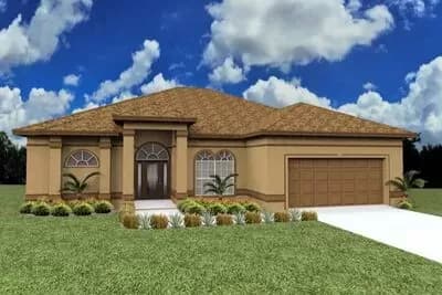 3-Bed Mediterranean Home Plan with Covered Lanai