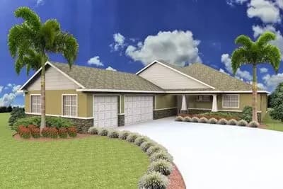 Ideal Craftsman 4-Bed Florida-Style Plan with Covered Lanai
