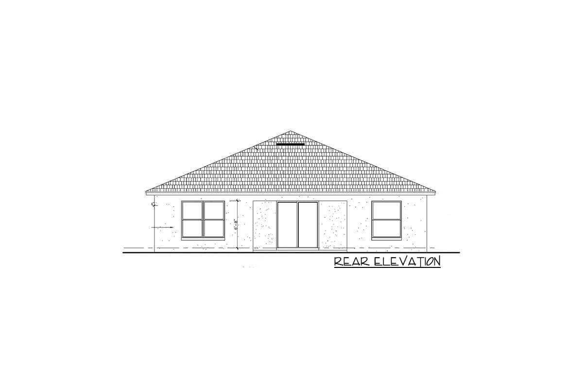 Plan 64312BT: 3-Bed Florida-Style Home Plan with 2-Car Garage - Image #4 - Florida-Style, Ranch, Southern