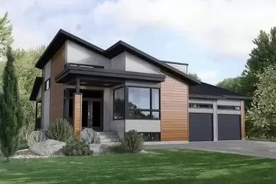 Modern 3-Bed House Plan with 2-Car Garage