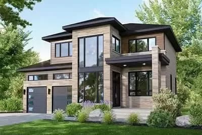 Contemporary 3-Bedroom House Plan with 2-Car Garage - 1899 Sq Ft