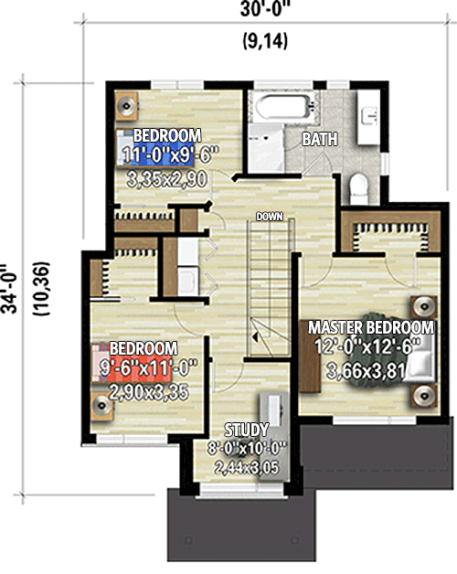Plan 80920PM: Contemporary 3-Bed House Plan - Floor Plan - 2nd Floor - Contemporary, Modern, Northwest