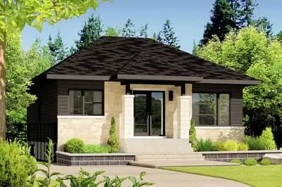 Contemporary 2-Bed Home Plan