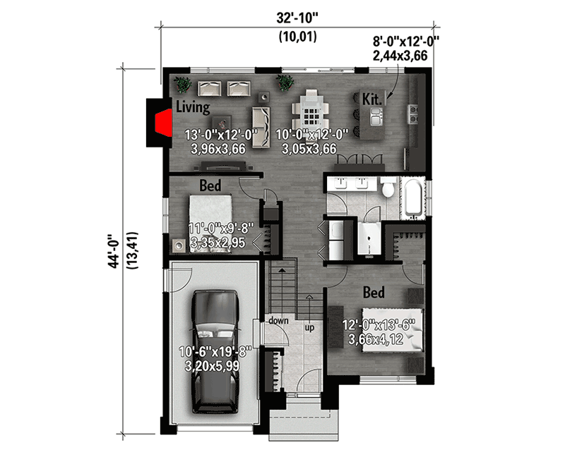 Plan 80930PM: Modern 2-Bed House Plan  - Floor Plan - Main Level - Contemporary, Modern, Northwest