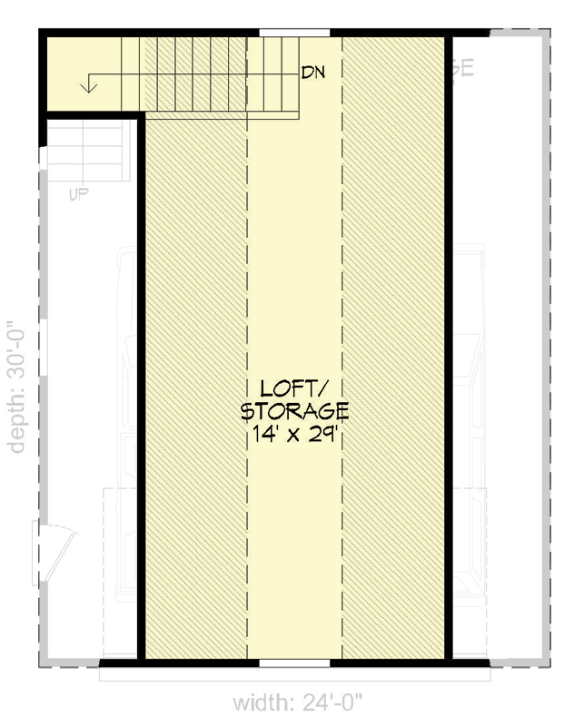 Plan 68563VR: Detached Garage Plan with Storage Above - Floor Plan - 2nd Floor - Carriage, Country, Traditional