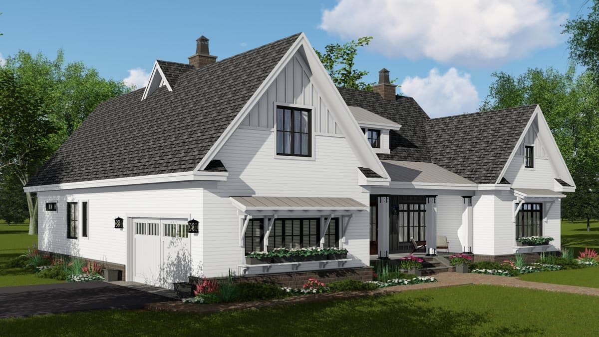 Plan 14674RK: 4-Bed New American Farmhouse Plan with Bonus Over Garage - Image #7 - Country, Craftsman, Farmhouse, Modern Farmhouse, New American, Traditional