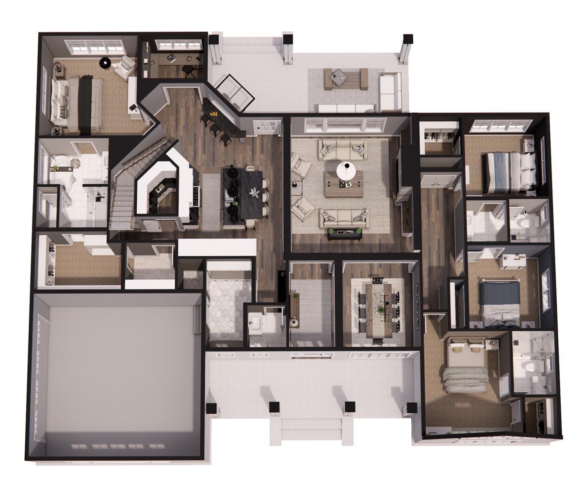 Plan 14674RK: 4-Bed New American Farmhouse Plan with Bonus Over Garage - Image #49 - Country, Craftsman, Farmhouse, Modern Farmhouse, New American, Traditional