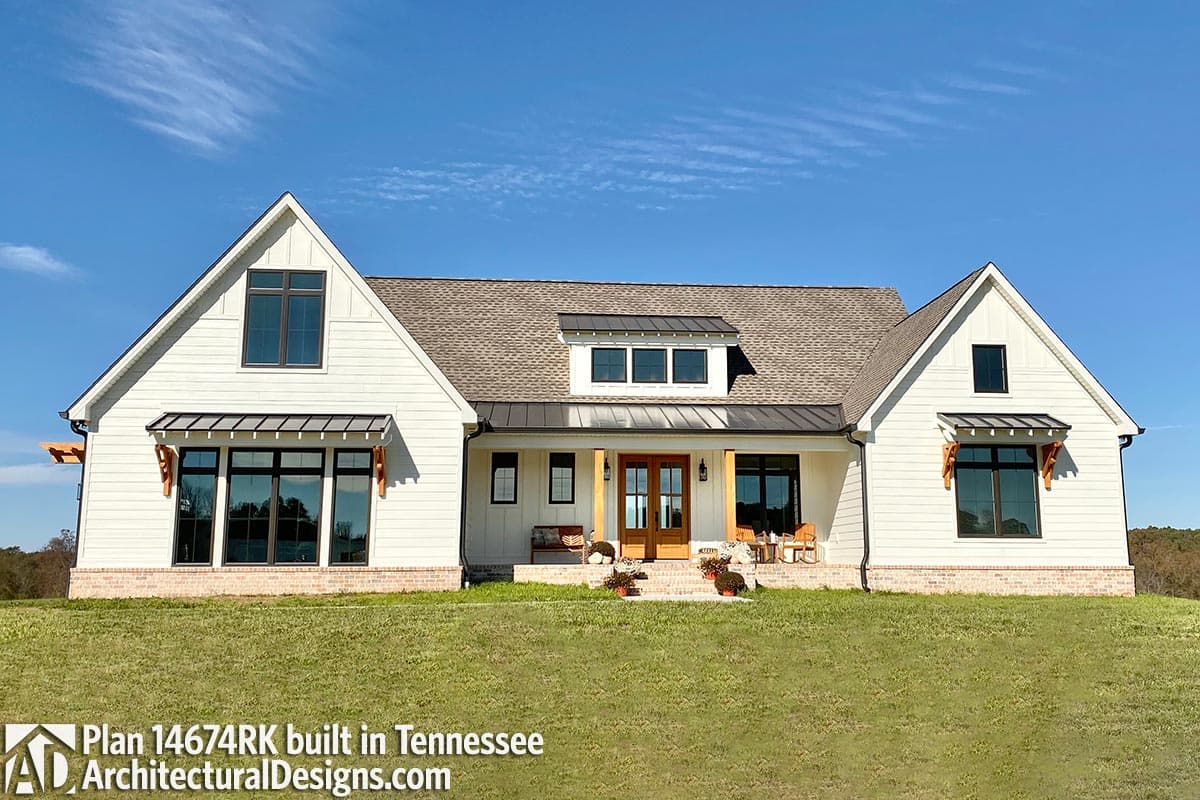 Plan 14674RK: 4-Bed New American Farmhouse Plan with Bonus Over Garage - Image #5 - Country, Craftsman, Farmhouse, Modern Farmhouse, New American, Traditional