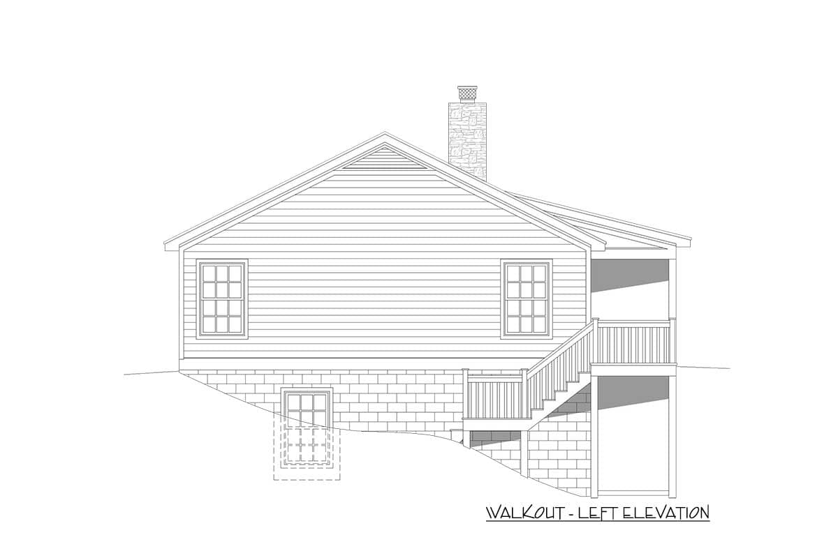 Plan 68565VR: Charming 2-Bed Country Ranch Home Plan - 900 Sq Ft - Image #7 - Country, Ranch