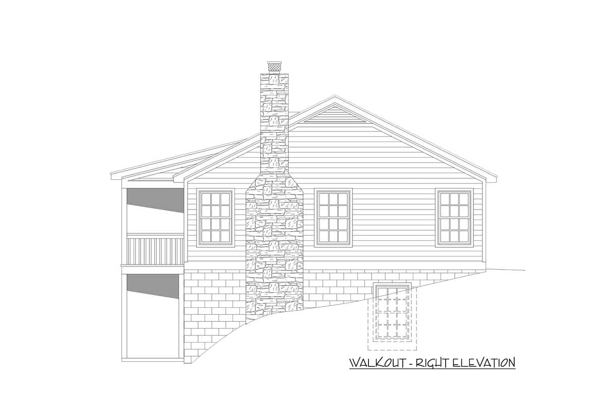 Plan 68565VR: Charming 2-Bed Country Ranch Home Plan - 900 Sq Ft - Image #9 - Country, Ranch