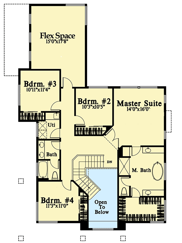 Plan 785002KPH: Contemporary 4-Bed Northwest Home Plan with Bonus Room and Wrap-Around Porch - Floor Plan - 2nd Floor - Contemporary, Modern, Northwest
