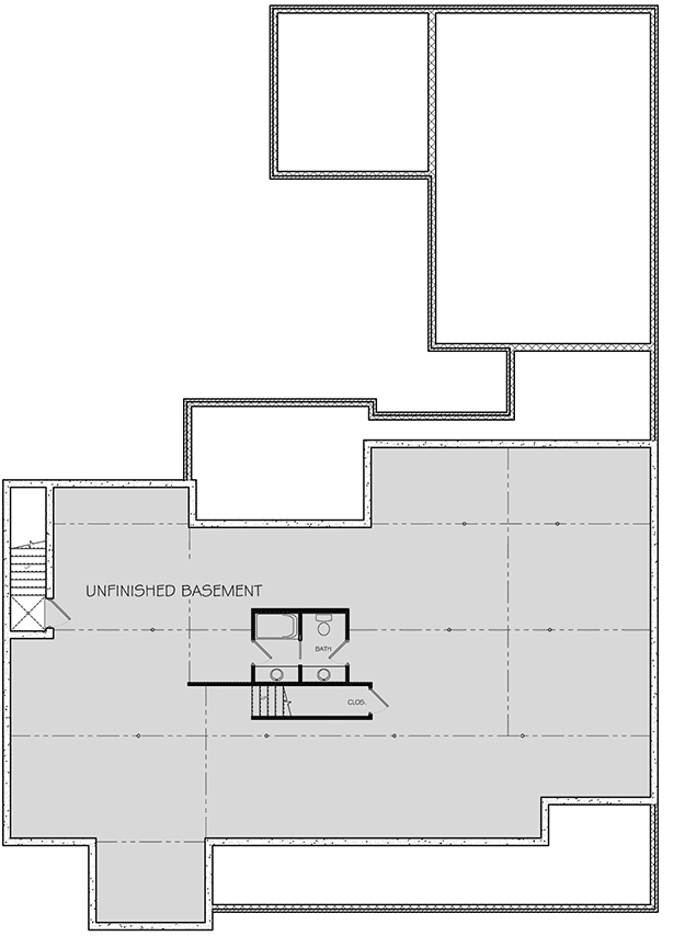 Plan 77642FB: Enchanting 4-Bed Craftsman House Plan with In-Law Suite and Bonus Room - Floor Plan - Basement Unfinished