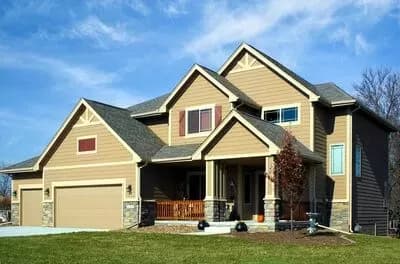 3-Bed New American House Plan with Upstairs Laundry
