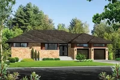 Modern 2-Bedroom Home Plan with 2-Car Garage
