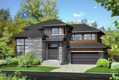 Contemporary 3-Bed Multi-Level House Plan 