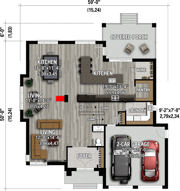 Plan 80942PM: Lovely 4-Bed Contemporary House Plan with Multiple Living Rooms - Floor Plan - Main Level - Contemporary, Northwest, Prairie