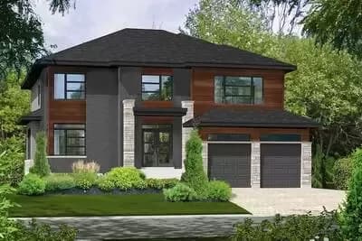 Lovely 4-Bed Contemporary House Plan with Multiple Living Rooms