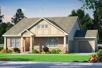 Family-Friendly One-Story House Plan with Two Bedroom Layouts