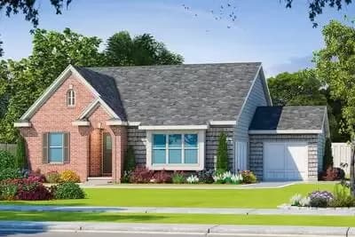 One-Story House Plan with Two Bedroom Layouts