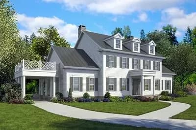 Beautiful 3-Bed Colonial Farmhouse Plan with Sunroom