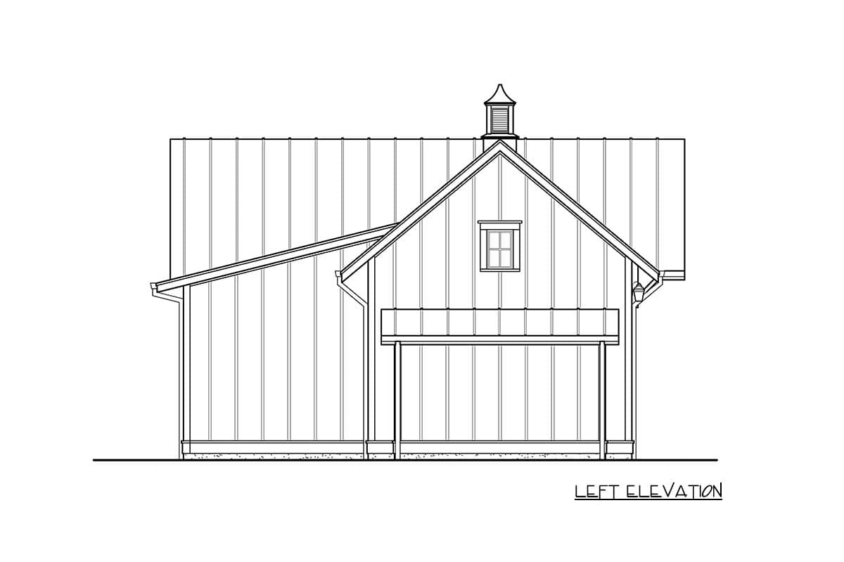Plan 23765JD: Guest Cabana with Tandem Garage - Image #6 - Country, Modern Farmhouse, Rustic
