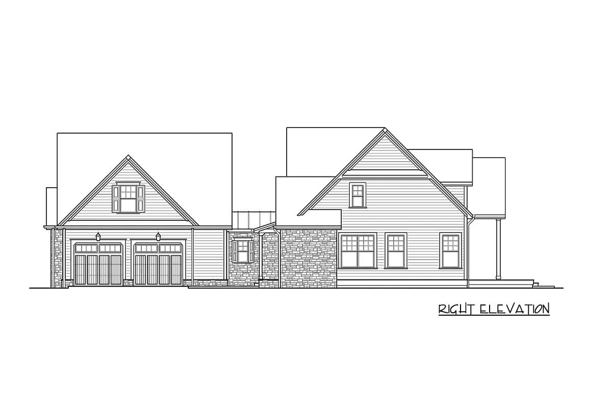 Plan 23770JD: Striking 3-Bed Farmhouse Plan with Angled 3-Car Garage and Bonus Room - Image #5 - Cottage, Country, Farmhouse, New American