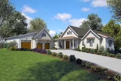 Luxurious 4-Bed Farmhouse with Walk-Out Basement and 5-Car Garage