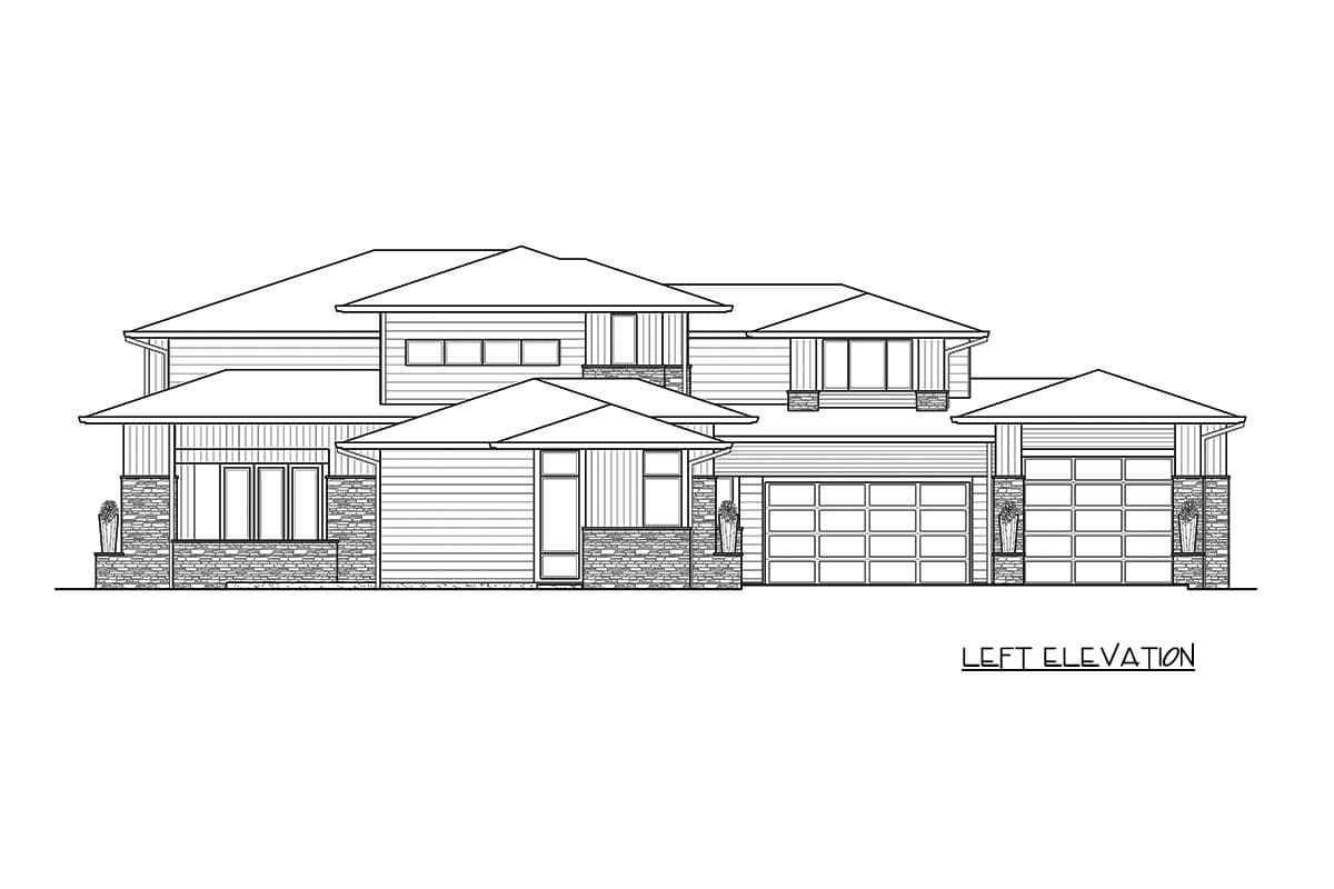 Plan 23774JD: Modern 4-Bed House Plan with Indoor / Outdoor Living Spaces - 3485 Sq Ft - Image #9 - Contemporary, Mid Century Modern, Modern, Prairie