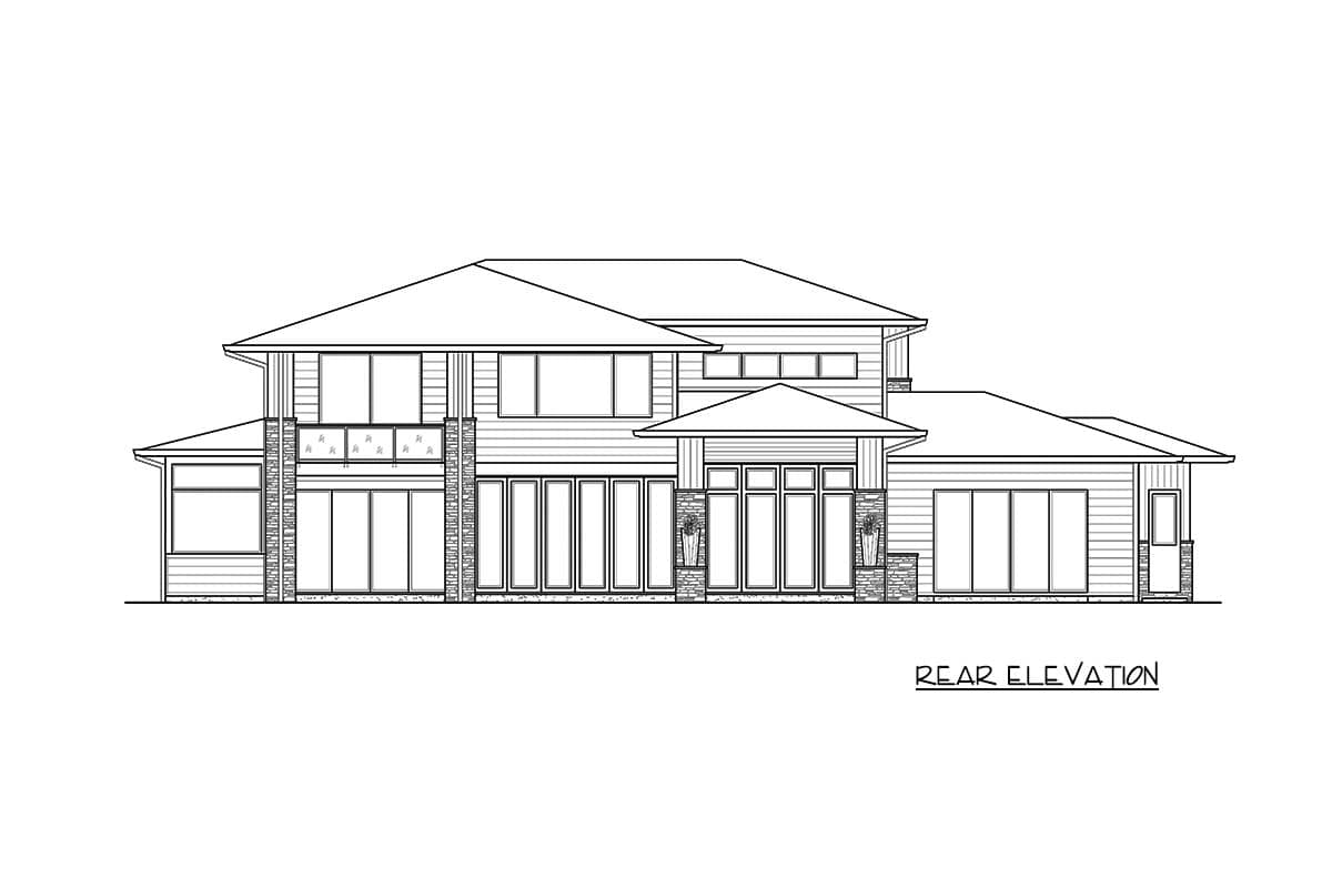 Plan 23774JD: Modern 4-Bed House Plan with Indoor / Outdoor Living Spaces - 3485 Sq Ft - Image #10 - Contemporary, Mid Century Modern, Modern, Prairie