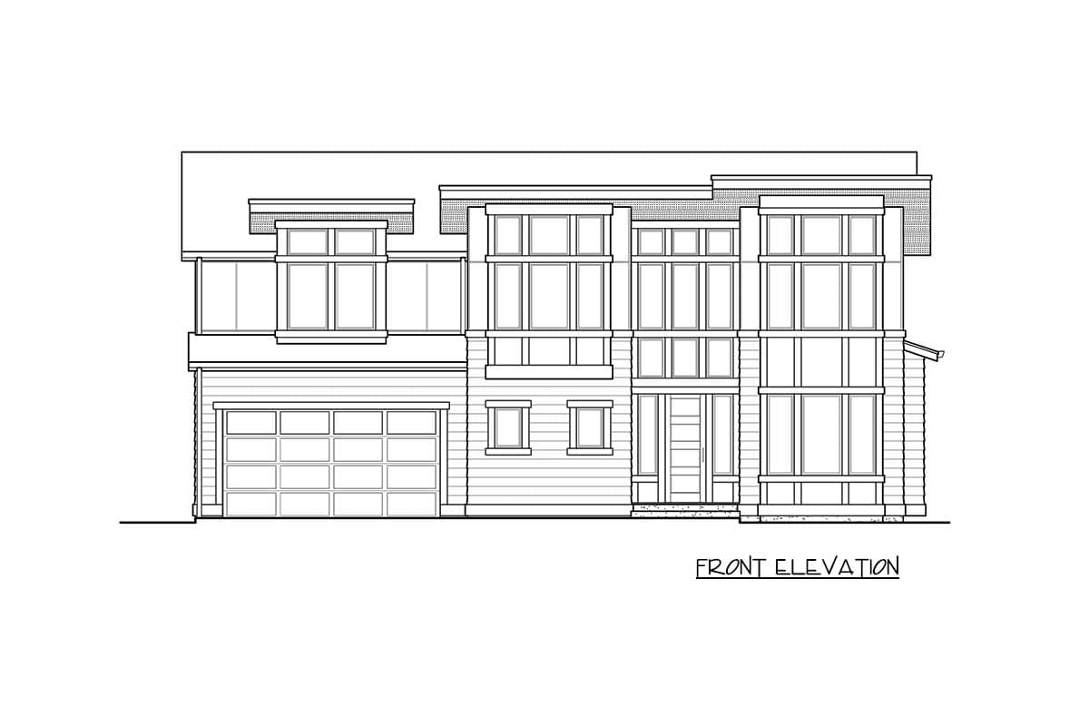 Plan 23775JD: 5-Bed Modern Home Plan with Second-Level Master and Bonus Room - Image #4 - Contemporary, Modern, Northwest
