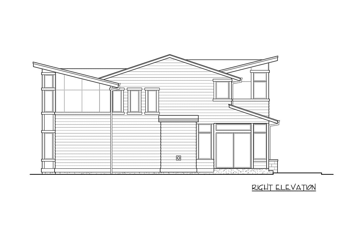 Plan 23775JD: 5-Bed Modern Home Plan with Second-Level Master and Bonus Room - Image #7 - Contemporary, Modern, Northwest