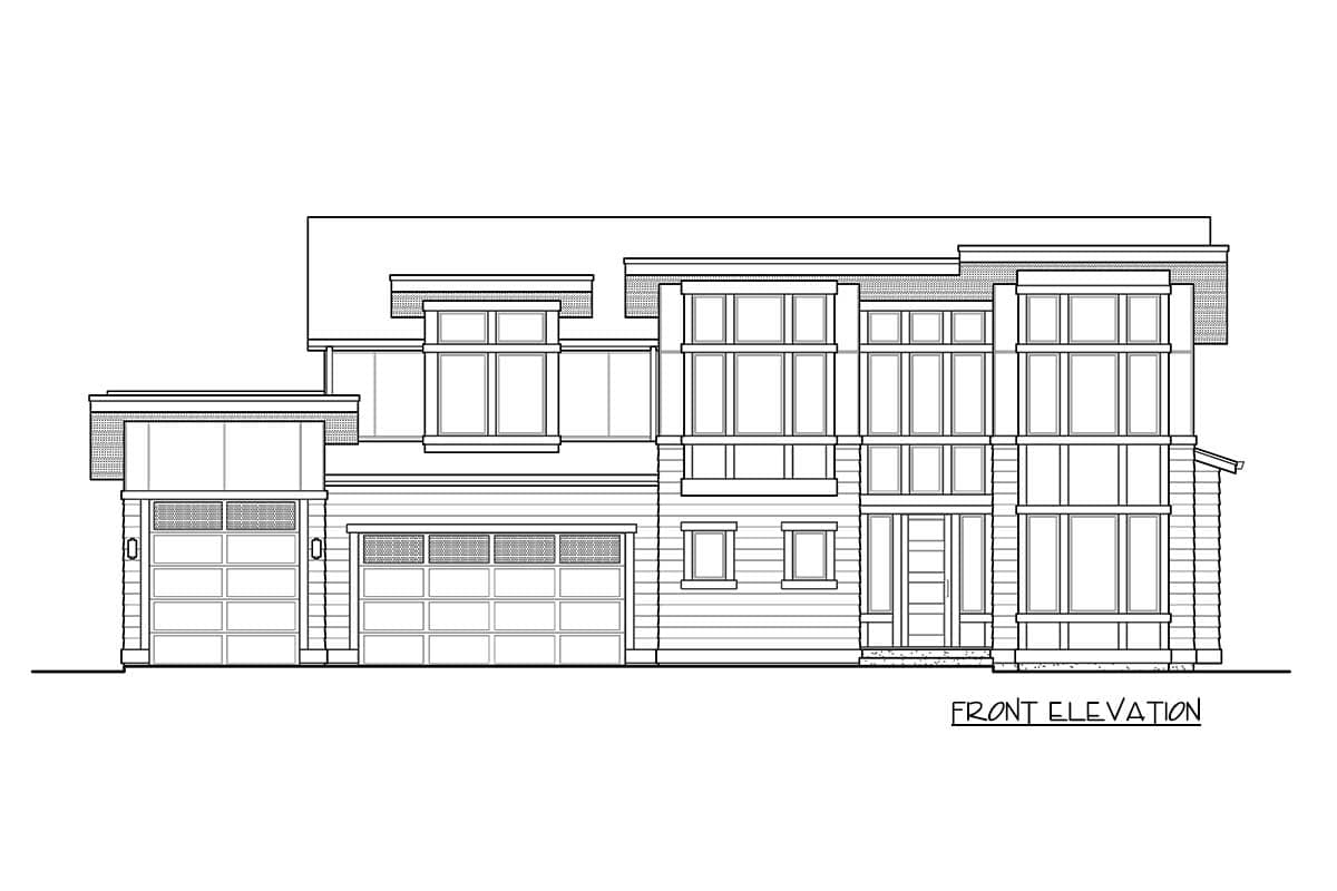Plan 23776JD: Beautiful 5-Bed Modern House Plan with 3-Car Garage and Second-Level Master - Image #4 - Contemporary, Modern