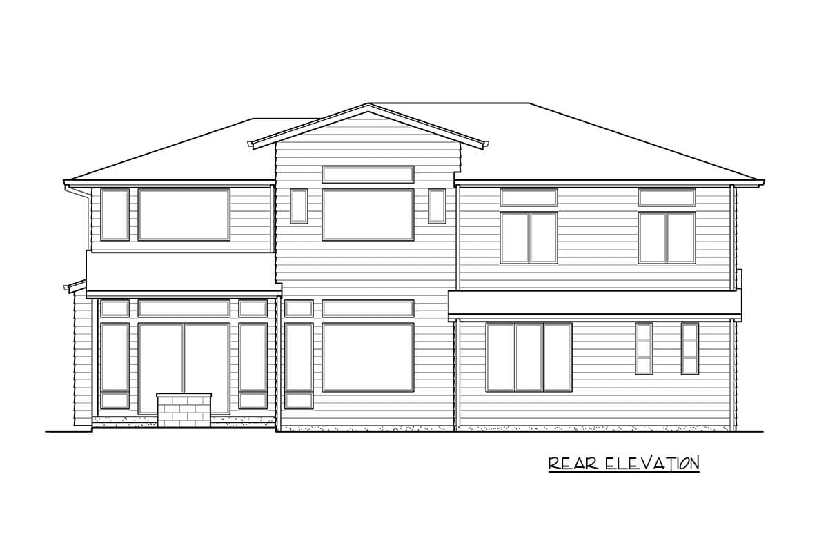 Plan 23777JD: 5-Bed Modern House Plan with Bonus Room and Second-Level Master - Image #7 - Contemporary, Modern, Northwest