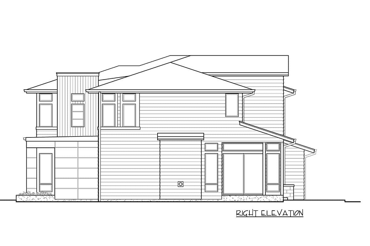 Plan 23777JD: 5-Bed Modern House Plan with Bonus Room and Second-Level Master - Image #8 - Contemporary, Modern, Northwest