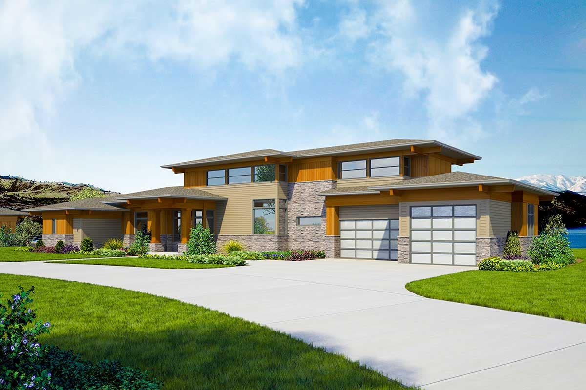 Plan 23780JD: 4-Bed Contemporary Home Plan with Multiple Covered Porches and Outdoor Kitchen - Image #40 - Coastal, Contemporary, Mid Century Modern, Modern, Northwest, Prairie