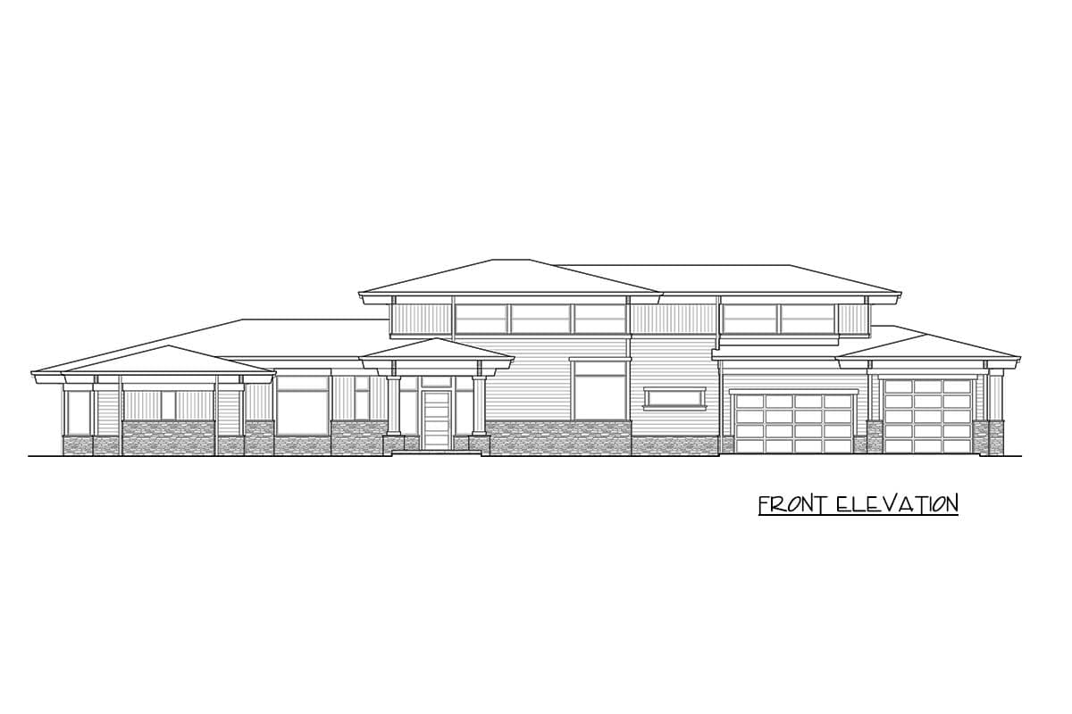Plan 23780JD: 4-Bed Contemporary Home Plan with Multiple Covered Porches and Outdoor Kitchen - Image #42 - Coastal, Contemporary, Mid Century Modern, Modern, Northwest, Prairie