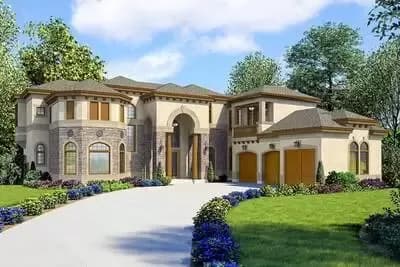 Striking 5-Bed Luxury House Plan with Spa and Media Room