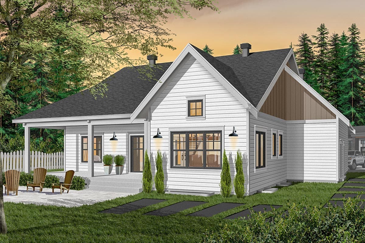 Plan 22536DR: 2-Bed Northwest Traditional Home Plan with Bonus Room - 1556 Sq Ft - Image #5 - Craftsman, New American, Northwest, Traditional