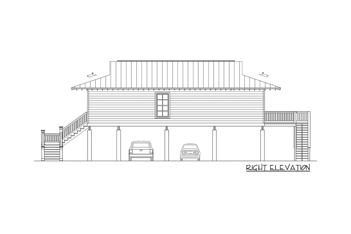 Plan 68568VR: 3-Bed Beach Bungalow with Lots of Options - Image #4 - Beach, Coastal, Cottage, Low Country